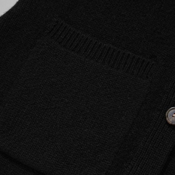 CHICJOC Scarlet Style Cashmere Cardigan Deep V-neck black size 38 - Picture 10 of 15